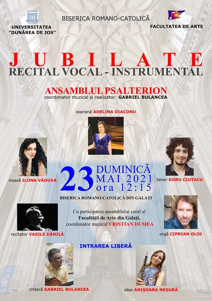 Jubilate - Psalterion, Recital vocal-instrumental, Biserica Romano-Catolică din Galați (23.05.2021)